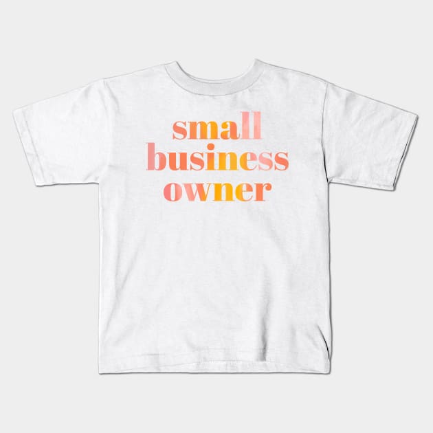 Small Business Owner Pink Rainbow Kids T-Shirt by Bohemian Designer